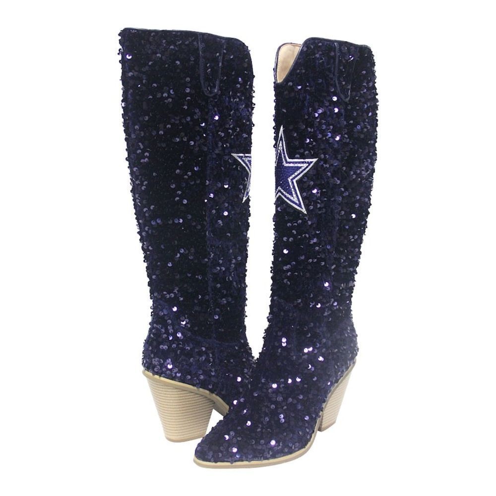 NFL DALLAS COWBOYS‎ Heeled Boots Sequence Navy Size 9 Nwt